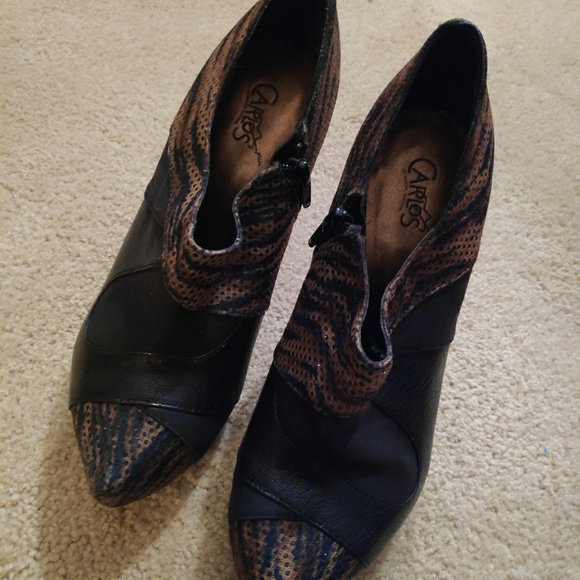 Carlos Santana High-heeled Animal Print Booties - Picture 2 of 4